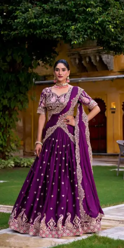 LNB 1456 Purple Color Rangoli Crush Sequins Thread Lehenga Choli . Exclusive Offer ₹3999. Delivery 4-6 Working Days. Shop now. | Lehenga, Bollywood Lehenga, Creative Lehenga, Designer Lehenga, Embroidered Lehenga, Party Wear Lehenga