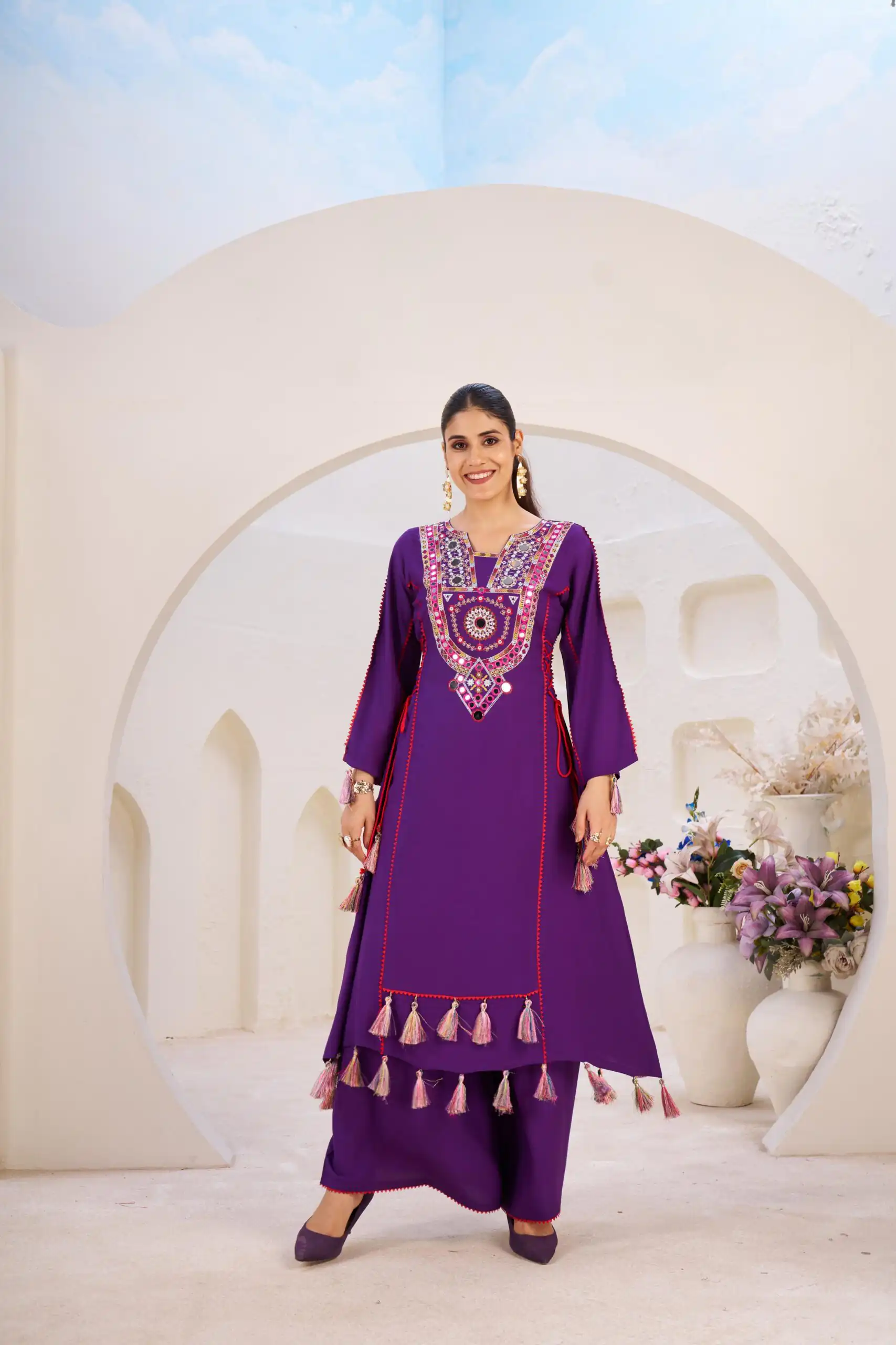 KD 1516 Purple Rayon Thread With Real Mirror Work Salwar Suit. Wedding, Party, Festive, Events, Best Price ₹1999. Delivery 4-6 Working Days. Shop now. | Jump Suits, Tops & Bottoms, Track Suits, Trendy Wear, Salwar suit, Designer Suits, Casual Suits, Creative suits, Palazzo Suits, Party Wear Suits, Patiala Suits, Straight Suits