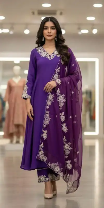 LG 2053 Purple Roman Silk Salwar Suit Perfect for Wedding, Party, Eid, Holi, Cultural Events – . Exclusive Offer ₹2099. Delivery 4-6 Working Days. | Jump Suits, Tops & Bottoms, Track Suits, Trendy Wear, Salwar suit, Designer Suits, Casual Suits, Creative suits, Palazzo Suits, Party Wear Suits, Patiala Suits, Straight Suits