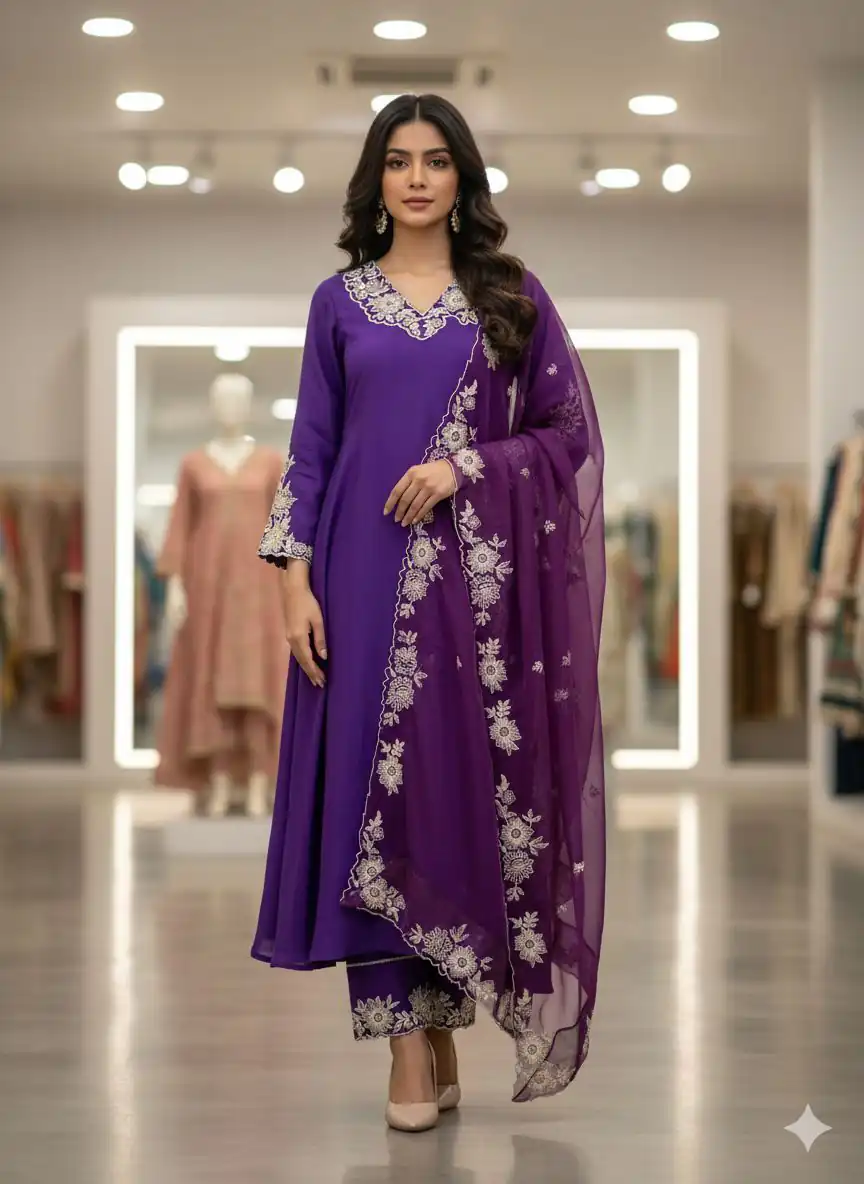 LG 2053 Purple Roman Silk Salwar Suit Perfect for Wedding, Party, Eid, Holi, Cultural Events – . Exclusive Offer ₹2099. Delivery 4-6 Working Days. | Jump Suits, Tops & Bottoms, Track Suits, Trendy Wear, Salwar suit, Designer Suits, Casual Suits, Creative suits, Palazzo Suits, Party Wear Suits, Patiala Suits, Straight Suits