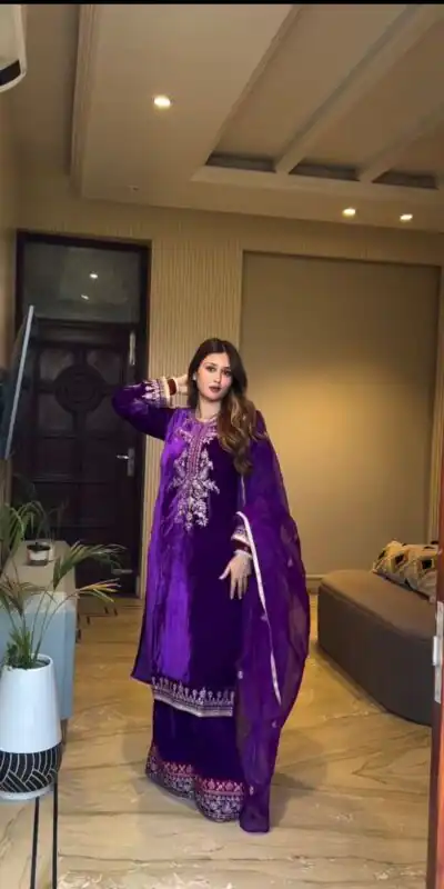 BE 416 Purple Embroidery Work Salwar Suit in Purple Velvet . Affordable Price ₹1999. Delivery 4-6 Working Days. Shop now. | Jump Suits, Tops & Bottoms, Track Suits, Trendy Wear, Salwar suit, Designer Suits, Casual Suits, Creative suits, Palazzo Suits, Party Wear Suits, Patiala Suits, Straight Suits
