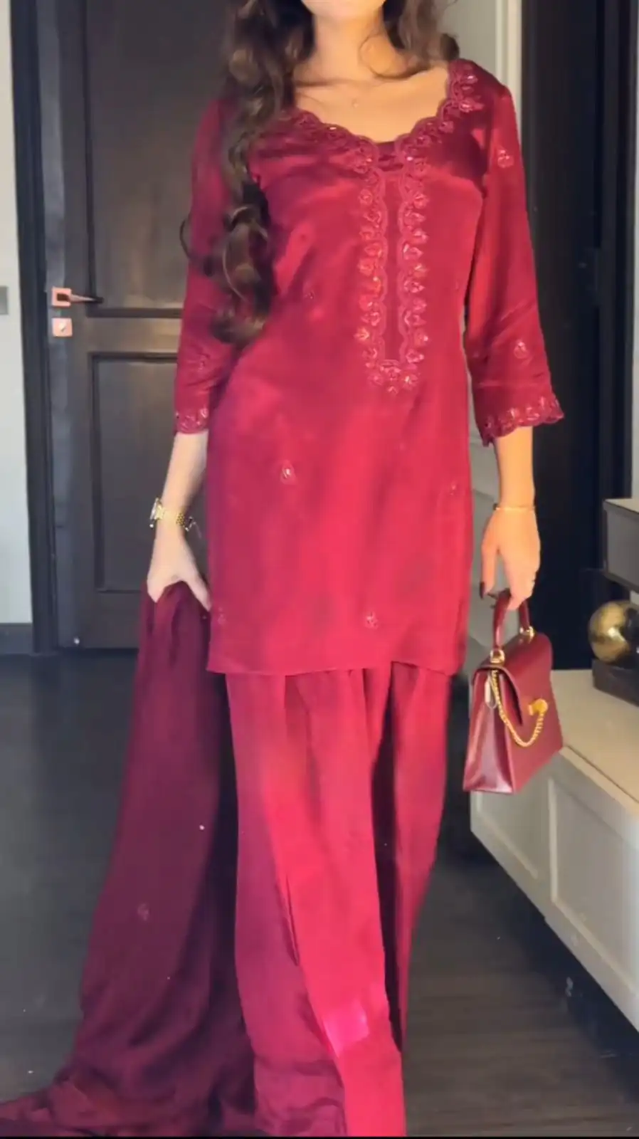 TC 5868 Red Chinon silk Salwar Suit. Perfect for Wedding, Party, Bridal Wear, Makar Sankranti, Karwa Chauth – R Affordable Price ₹1949. Delivery 4-6 Wor | Jump Suits, Tops & Bottoms, Track Suits, Trendy Wear, Salwar suit, Designer Suits, Casual Suits, Creative suits, Palazzo Suits, Party Wear Suits, Patiala Suits, Straight Suits