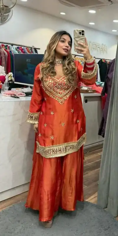 LG 2015 Red Cosmos Salwar Suit Perfect for Wedding, Party, Karwa Chauth, Eid, Holi – . Exclusive Offer ₹2099. Delivery 4-6 Working Days. Shop now. | Jump Suits, Salwar suit, Designer Suits, Casual Suits, Creative suits, Palazzo Suits, Party Wear Suits, Patiala Suits, Straight Suits