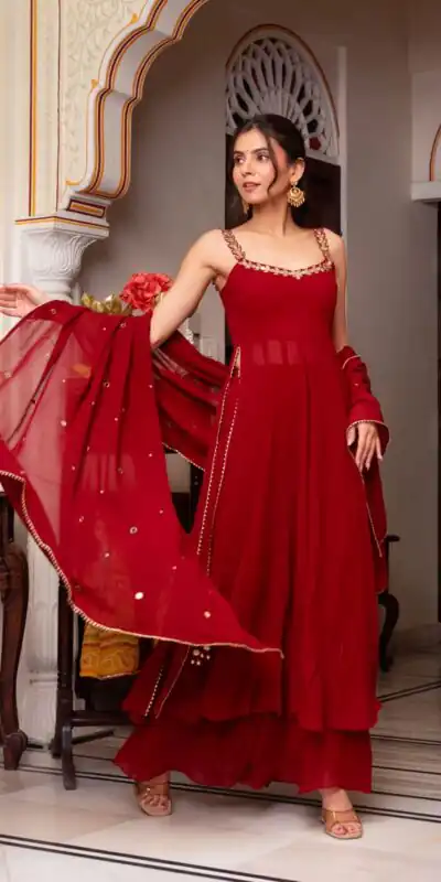 RTC 5889 Red Faux Georgette Salwar Suit with Lace Work & Mirror Work. Affordable Price ₹1999. Delivery 4-6 Working Days. Shop now. | Jump Suits, Tops & Bottoms, Track Suits, Trendy Wear, Salwar suit, Designer Suits, Casual Suits, Creative suits, Palazzo Suits, Party Wear Suits, Patiala Suits, Straight Suits