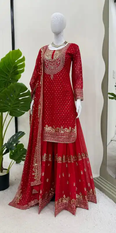 RTC 5899 Red Color Faux Georgette Salwar Suit with Lace Work. Exclusive Offer ₹2599. Delivery 4-6 Working Days. Shop now. | Jump Suits, Tops & Bottoms, Track Suits, Trendy Wear, Salwar suit, Designer Suits, Casual Suits, Creative suits, Palazzo Suits, Party Wear Suits, Patiala Suits, Straight Suits