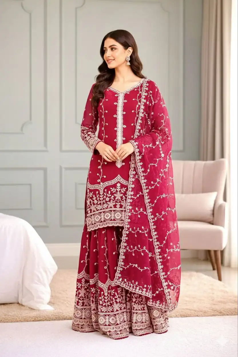 SSR 533 Red Color Fendy Silk Salwar Suit with Embroidery Work. Affordable Price ₹2149. Delivery 4-6 Working Days. Shop now. | Jump Suits, Salwar suit, Designer Suits, Casual Suits, Creative suits, Palazzo Suits, Party Wear Suits, Patiala Suits, Straight Suits