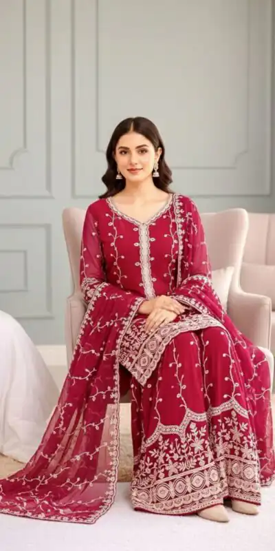 SSR 533 Red Color Fendy Silk Salwar Suit with Embroidery Work. Affordable Price ₹2149. Delivery 4-6 Working Days. Shop now. | Jump Suits, Salwar suit, Designer Suits, Casual Suits, Creative suits, Palazzo Suits, Party Wear Suits, Patiala Suits, Straight Suits