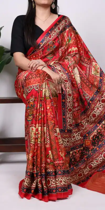 YNF 7801 Red Gaji Silk Saree with Patola Print. Wedding, Party, Festive, Events, Best Price ₹2999. Delivery 4-6 Working Days. Shop now. | Sarees, Bollywood Sarees, Creative Sarees, Designer Sarees, Embroidered Sarees, Ethnic Saree, Modern Digital sarees, Party Wear Sarees
