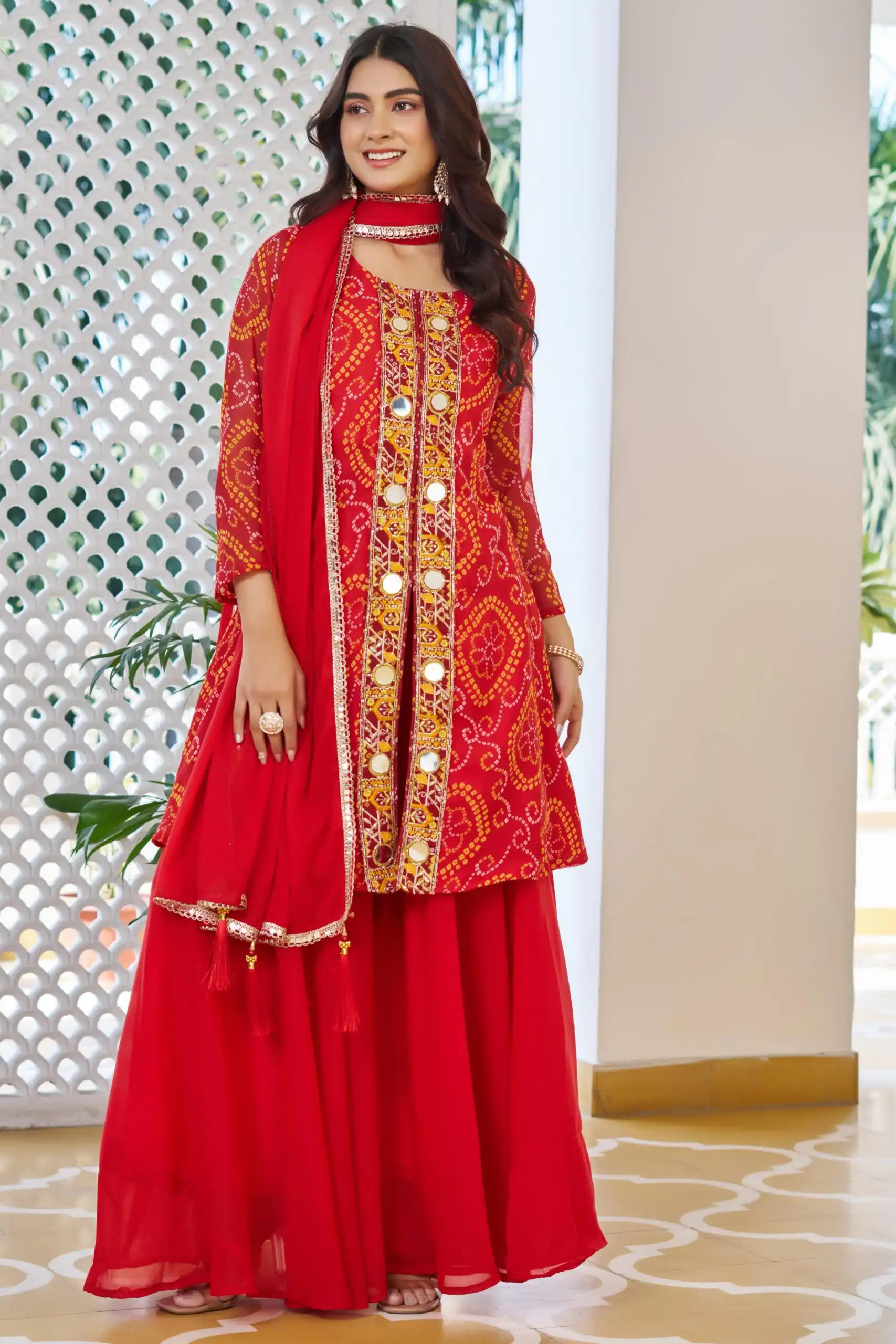 Ram 148 Red in Georgette Badhani print Embroidery Work & Mirror Work Salwar Suit . Exclusive Offer ₹2149. Delivery 4-6 Working Days. Shop now. | Jump Suits, Tops & Bottoms, Track Suits, Trendy Wear, Salwar suit, Designer Suits, Casual Suits, Creative suits, Palazzo Suits, Party Wear Suits, Patiala Suits, Straight Suits