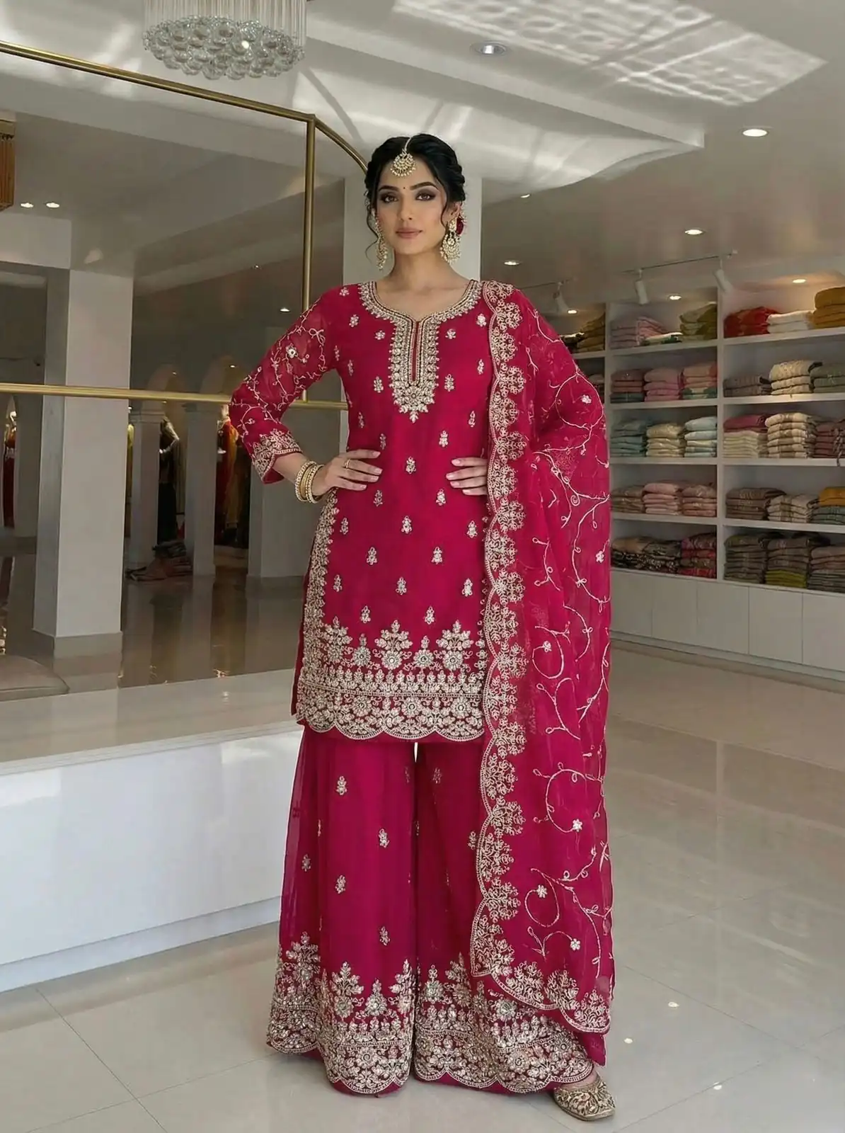 SRK 5319 Red in Organza Silk Embroidery Work & Lace Work Salwar Suit . Now at just ₹2549. Delivery 4-6 Working Days. Shop now. | Jump Suits, Tops & Bottoms, Track Suits, Trendy Wear, Salwar suit, Designer Suits, Casual Suits, Creative suits, Palazzo Suits, Party Wear Suits, Patiala Suits, Straight Suits