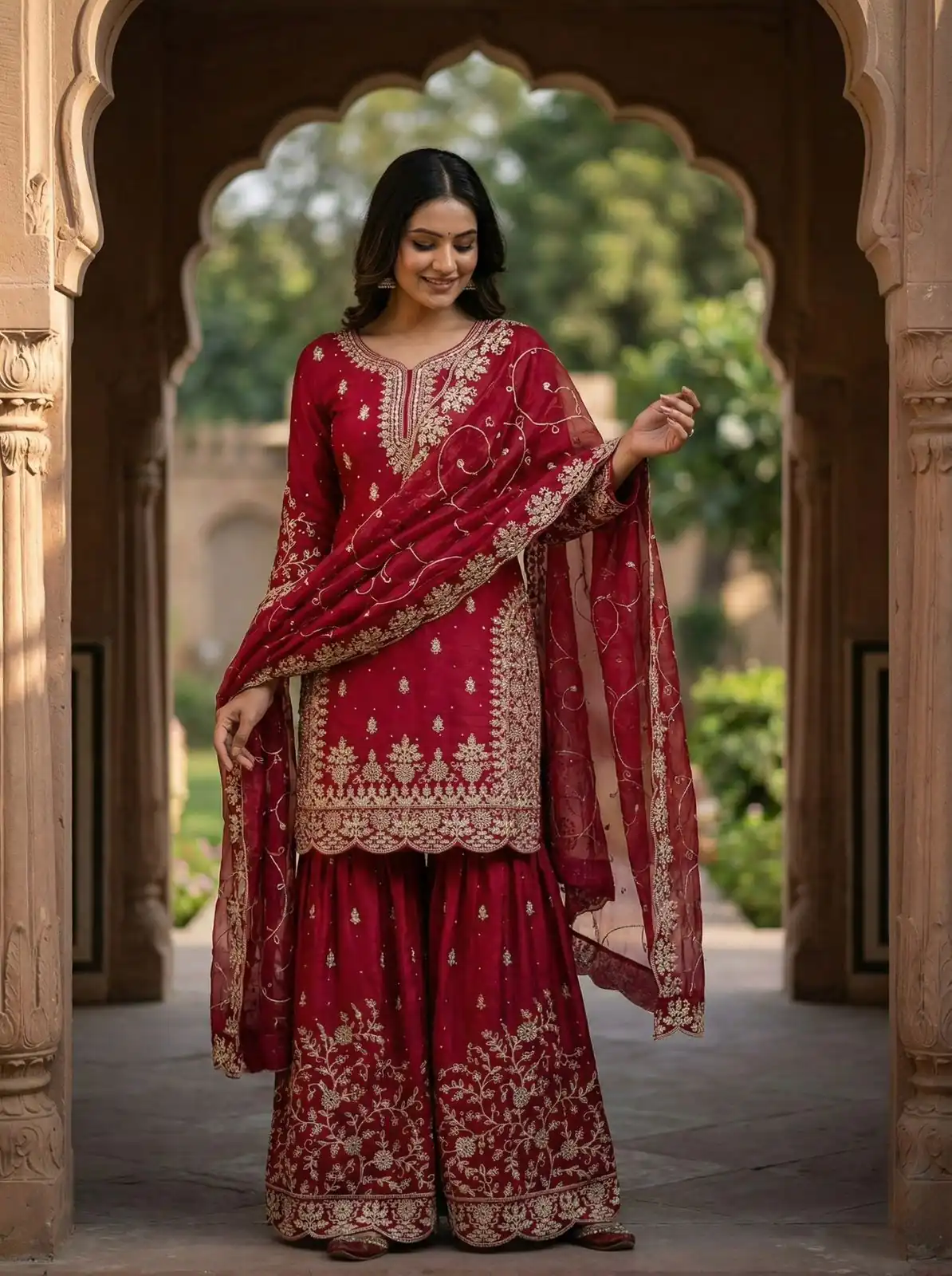 SRK 5319 Red in Organza Silk Embroidery Work & Lace Work Salwar Suit . Now at just ₹2549. Delivery 4-6 Working Days. Shop now. | Jump Suits, Tops & Bottoms, Track Suits, Trendy Wear, Salwar suit, Designer Suits, Casual Suits, Creative suits, Palazzo Suits, Party Wear Suits, Patiala Suits, Straight Suits