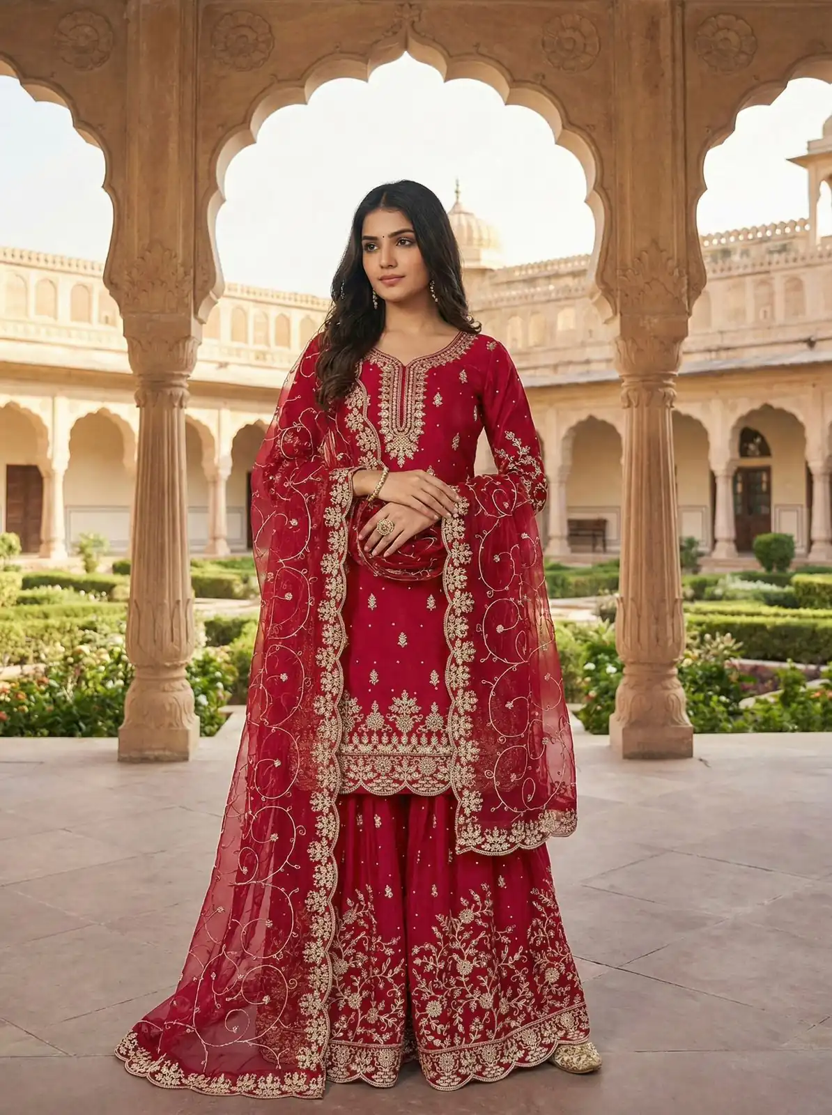 SRK 5319 Red in Organza Silk Embroidery Work & Lace Work Salwar Suit . Now at just ₹2549. Delivery 4-6 Working Days. Shop now. | Jump Suits, Tops & Bottoms, Track Suits, Trendy Wear, Salwar suit, Designer Suits, Casual Suits, Creative suits, Palazzo Suits, Party Wear Suits, Patiala Suits, Straight Suits