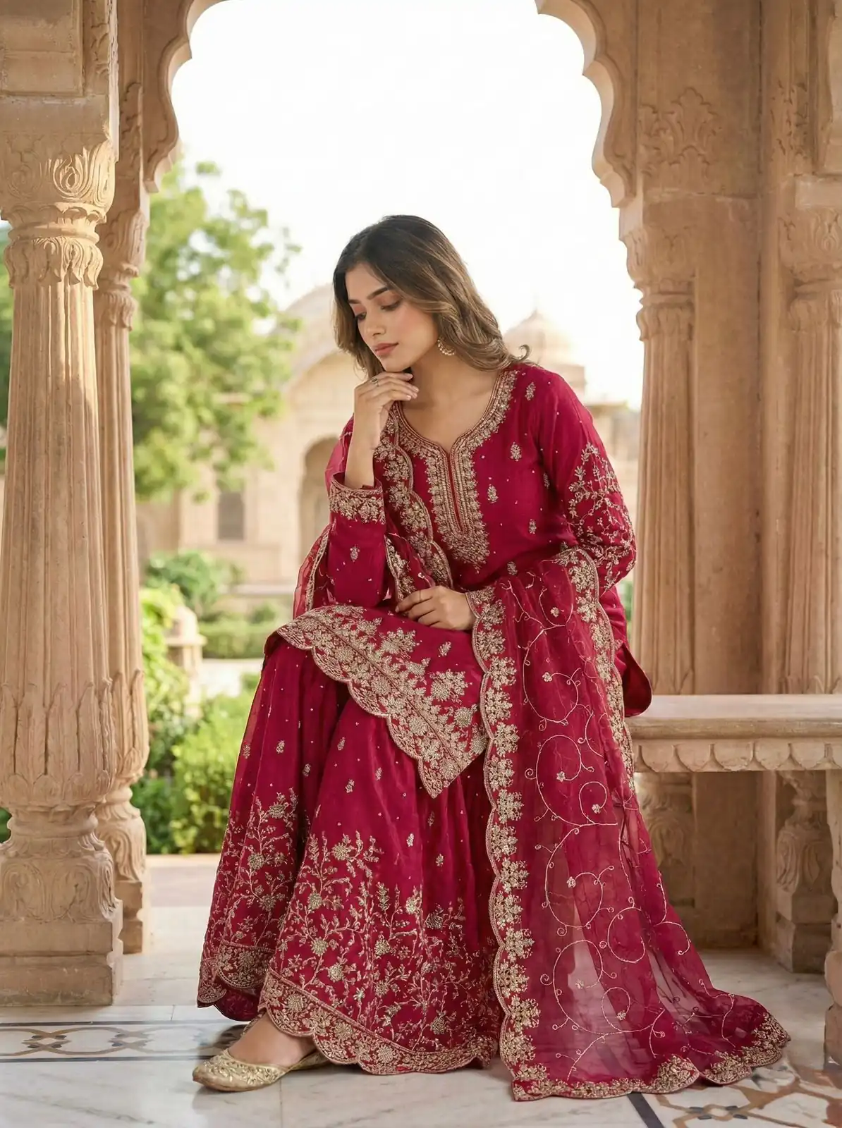 SRK 5319 Red in Organza Silk Embroidery Work & Lace Work Salwar Suit . Now at just ₹2549. Delivery 4-6 Working Days. Shop now. | Jump Suits, Tops & Bottoms, Track Suits, Trendy Wear, Salwar suit, Designer Suits, Casual Suits, Creative suits, Palazzo Suits, Party Wear Suits, Patiala Suits, Straight Suits