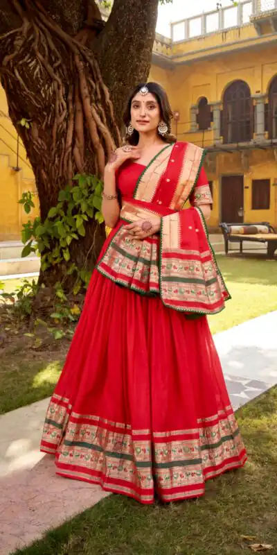 LNB 1903 Red Pure Chanderi (Naylon) Lehenga Choli Perfect for Wedding, Party, Bridal Wear, Temple Visit, Traditional Day – . Get it for ₹2499. Delivery | Lehenga, Bollywood Lehenga, Creative Lehenga, Designer Lehenga, Embroidered Lehenga, Party Wear Lehenga