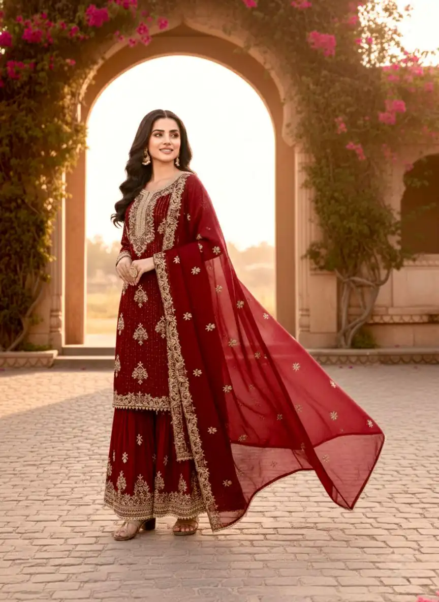 AD 219 Red in Pure Organza Silk Embroidery Work & Cut Work Salwar Suit . Exclusive Offer ₹2499. Delivery 4-6 Working Days. Shop now. | Jump Suits, Tops & Bottoms, Track Suits, Trendy Wear, Salwar suit, Designer Suits, Casual Suits, Creative suits, Palazzo Suits, Party Wear Suits, Patiala Suits, Straight Suits