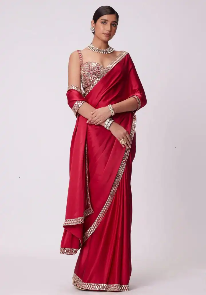 JR 637 Red Rangoli Silk Saree with Mirror Work & Embroidery Work. Exclusive Offer ₹1799. Delivery 4-6 Working Days. Shop now. | Sarees, Bollywood Sarees, Creative Sarees, Designer Sarees, Embroidered Sarees, Ethnic Saree, Modern Digital sarees, Party Wear Sarees