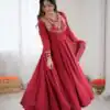 ZSR 3149 Red Roman silk Gown Perfect for Wedding, Party, Sangeet, Haldi, Lohri – . Introductory Price ₹2099. Delivery 4-6 Working Days. Shop now. | Gowns, Bollywood Gowns, Creative Gowns, Designer Gowns, Embroidered Gowns, Party Wear Gowns