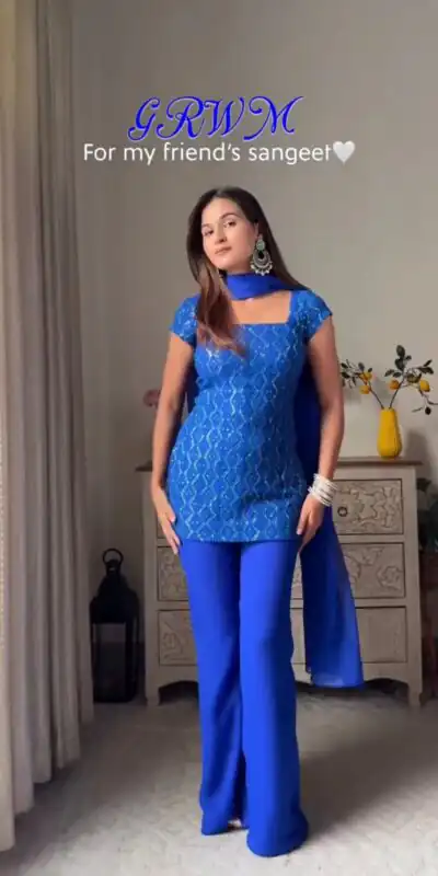 KD 1543 Royal Blue Faux Georgette Salwar Suit with Designer Work. Introductory Price ₹1949. Delivery 4-6 Working Days. Shop now. | Jump Suits, Tops & Bottoms, Track Suits, Trendy Wear, Salwar suit, Designer Suits, Casual Suits, Creative suits, Palazzo Suits, Party Wear Suits, Patiala Suits, Straight Suits
