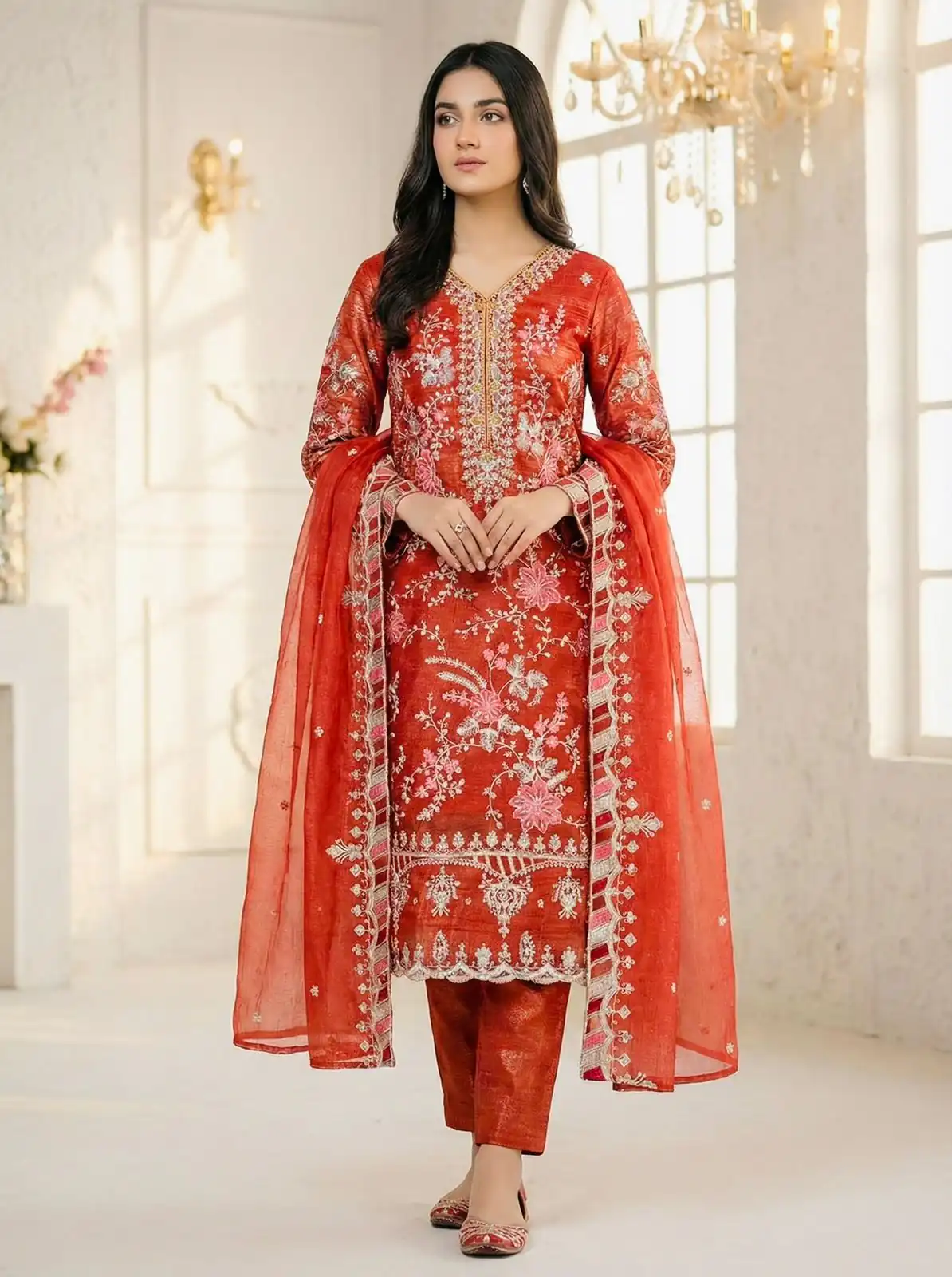 SRK 5321 Rust Crunchy Silk Salwar Suit Perfect for Wedding, Party, Eid, Sangeet, Cultural Events – . Exclusive Offer ₹2499. Delivery 4-6 Working Days. | Jump Suits, Salwar suit, Designer Suits, Casual Suits, Creative suits, Palazzo Suits, Party Wear Suits, Patiala Suits, Straight Suits