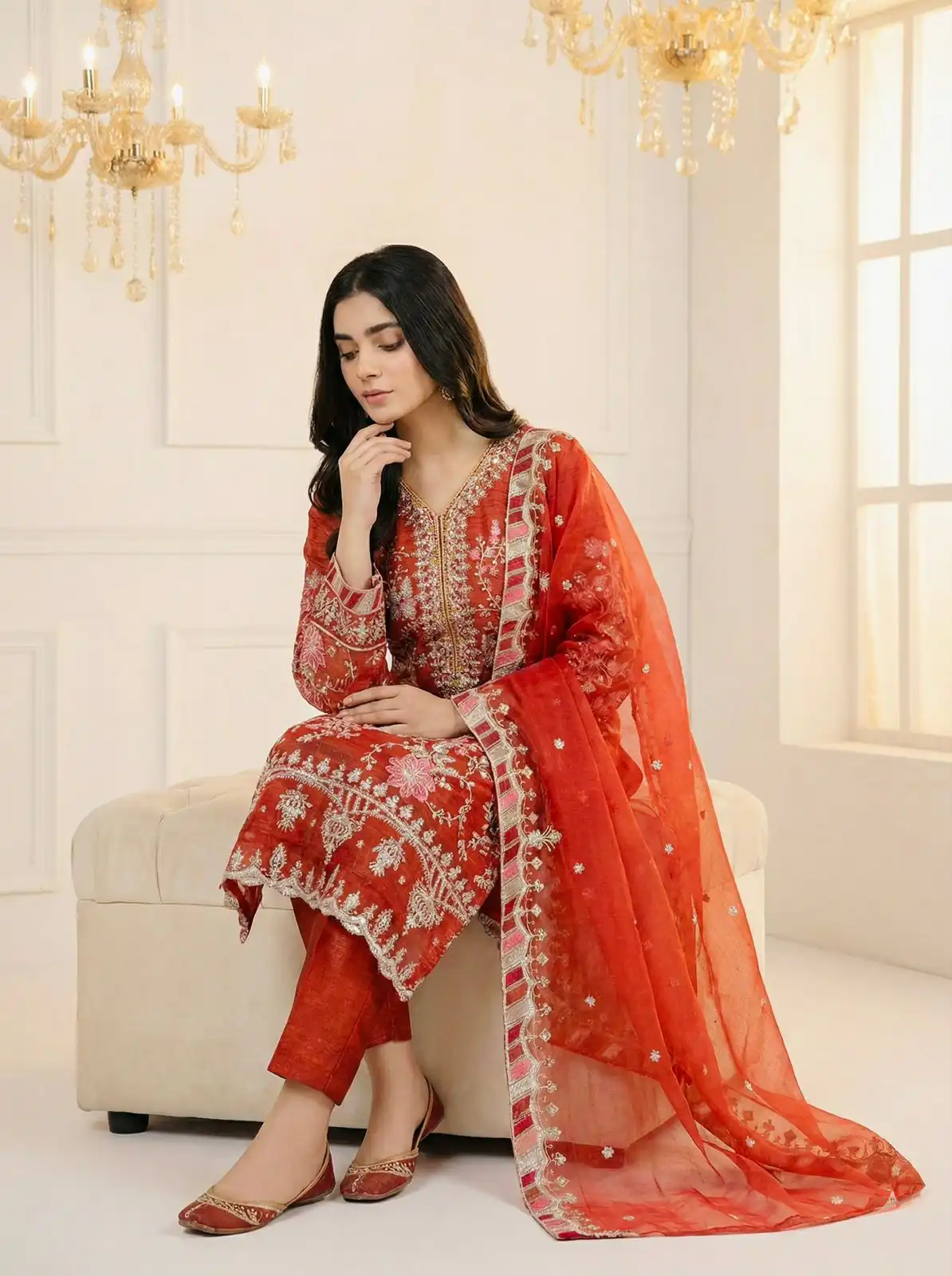 SRK 5321 Rust Crunchy Silk Salwar Suit Perfect for Wedding, Party, Eid, Sangeet, Cultural Events – . Exclusive Offer ₹2499. Delivery 4-6 Working Days. | Jump Suits, Salwar suit, Designer Suits, Casual Suits, Creative suits, Palazzo Suits, Party Wear Suits, Patiala Suits, Straight Suits