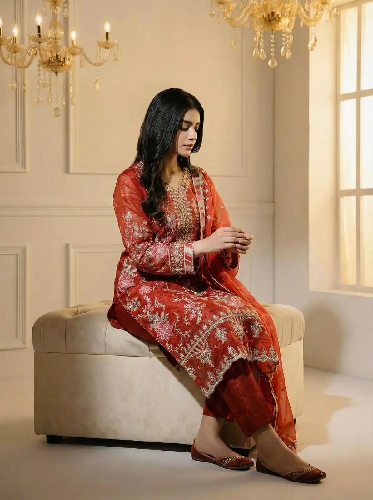 SRK 5321 Rust Crunchy Silk Salwar Suit Perfect for Wedding, Party, Eid, Sangeet, Cultural Events – . Exclusive Offer ₹2499. Delivery 4-6 Working Days. | Jump Suits, Salwar suit, Designer Suits, Casual Suits, Creative suits, Palazzo Suits, Party Wear Suits, Patiala Suits, Straight Suits