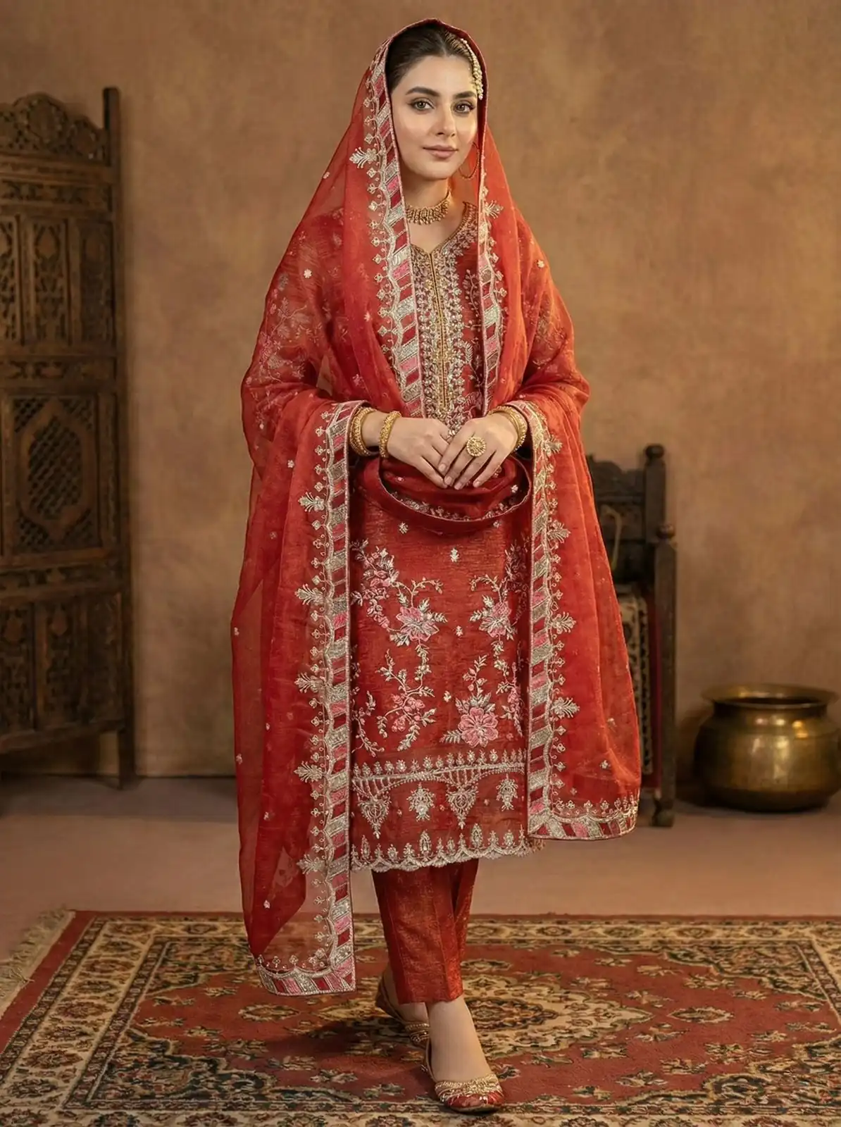 SRK 5321 Rust Crunchy Silk Salwar Suit Perfect for Wedding, Party, Eid, Sangeet, Cultural Events – . Exclusive Offer ₹2499. Delivery 4-6 Working Days. | Jump Suits, Salwar suit, Designer Suits, Casual Suits, Creative suits, Palazzo Suits, Party Wear Suits, Patiala Suits, Straight Suits