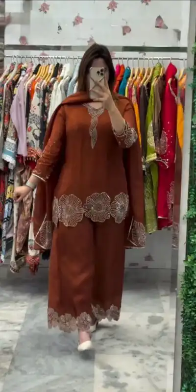 LG 2048 Rust in Rangoli Bead Work Salwar Suit . Wedding, Party, Festive, Events, Best Price ₹2049. Delivery 4-6 Working Days. Shop now. | Jump Suits, Tops & Bottoms, Track Suits, Trendy Wear, Salwar suit, Designer Suits, Casual Suits, Creative suits, Palazzo Suits, Party Wear Suits, Patiala Suits, Straight Suits