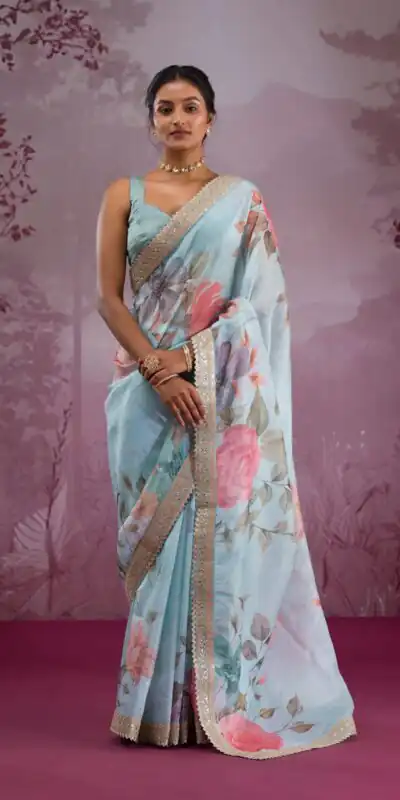 ANX Ritika Sky Blue Chinon Silk Saree Perfect for Wedding, Party, Sangeet, Reception, Onam – . Special Price ₹1899. Delivery 4-6 Working Days. Shop now. | Sarees, Bollywood Sarees, Creative Sarees, Designer Sarees, Embroidered Sarees, Ethnic Saree, Modern Digital sarees, Party Wear Sarees