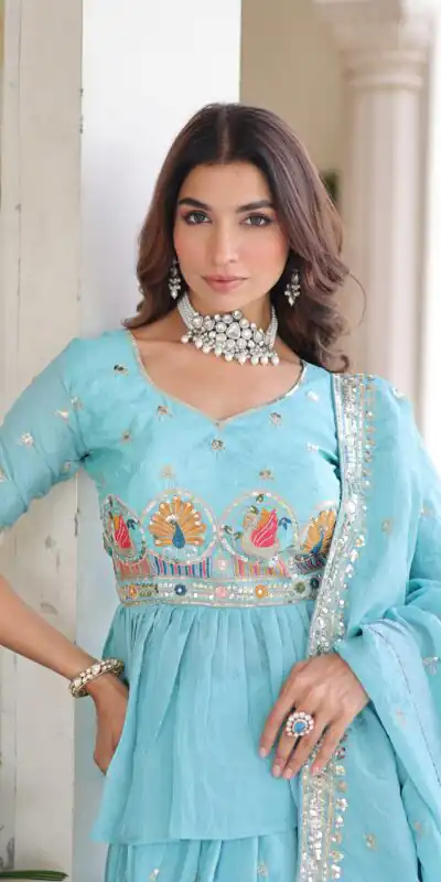 KA 5058 Sky Blue in Gold Crush Embroidery Work & Zari Work Lehenga Choli . Special Price ₹2649. Delivery 4-6 Working Days. Shop now. | Lehenga, Bollywood Lehenga, Creative Lehenga, Designer Lehenga, Embroidered Lehenga, Party Wear Lehenga