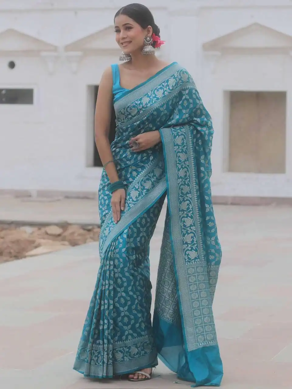 KPR 277 Sky Blue in Soft Lichi Silk Lace Border & Lace Work Saree . Available at ₹1299 only. Delivery 4-6 Working Days. Shop now. | Sarees, Bollywood Sarees, Creative Sarees, Designer Sarees, Embroidered Sarees, Ethnic Saree, Modern Digital sarees, Party Wear Sarees