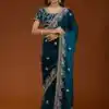 E BT 438 Teal in Fandy Satin Silk mbroidery Work & Zari Work Saree. Special Price ₹1949. Delivery 4-6 Working Days. Shop now. | Sarees, Bollywood Sarees, Creative Sarees, Designer Sarees, Embroidered Sarees, Ethnic Saree, Modern Digital sarees, Party Wear Sarees