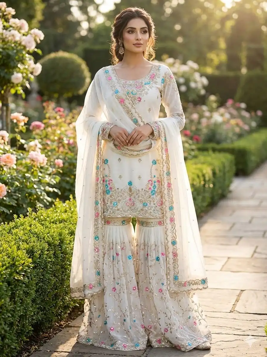 RTC 5956 White Organza Silk Salwar Suit Perfect for Wedding, Party, Mehendi, Lohri, Housewarming – . Special Price ₹3049. Delivery 4-6 Working Days. | Jump Suits, Tops & Bottoms, Track Suits, Trendy Wear, Salwar suit, Designer Suits, Casual Suits, Creative suits, Palazzo Suits, Party Wear Suits, Patiala Suits, Straight Suits