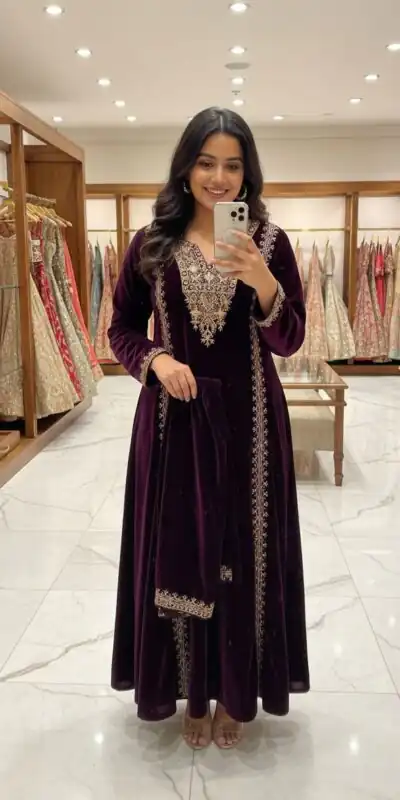 ST 1150 Wine in 9000 Velvet Cut Work & Embroidery Work Salwar Suit . Grab it for ₹1999. Delivery 4-6 Working Days. Shop now. | Jump Suits, Tops & Bottoms, Track Suits, Trendy Wear, Salwar suit, Designer Suits, Casual Suits, Creative suits, Palazzo Suits, Party Wear Suits, Patiala Suits, Straight Suits