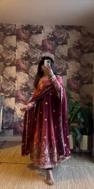 RTC 5955 Wine Chinon Silk Salwar Suit Perfect for Wedding, Party, Cultural Events, Lohri, Reception Exclusive Offer ₹2549. Delivery 4-6 Working Day | Jump Suits, Tops & Bottoms, Track Suits, Trendy Wear, Salwar suit, Designer Suits, Casual Suits, Creative suits, Palazzo Suits, Party Wear Suits, Patiala Suits, Straight Suits