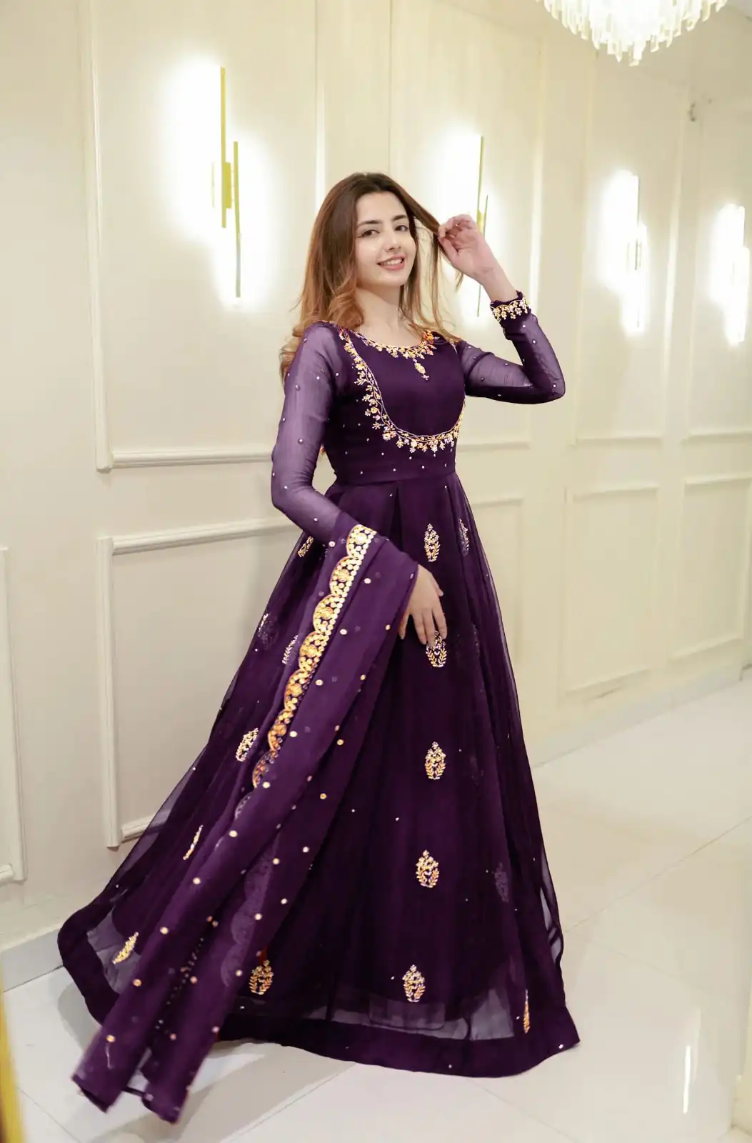 LG 2006 Wine Georgette Gown Perfect for Wedding, Party, Engagement, Diwali, Sangeet . Exclusive Offer ₹1999. Delivery 4-6 Working Days. Shop now. | Gowns, Bollywood Gowns, Creative Gowns, Designer Gowns, Embroidered Gowns, Party Wear Gowns