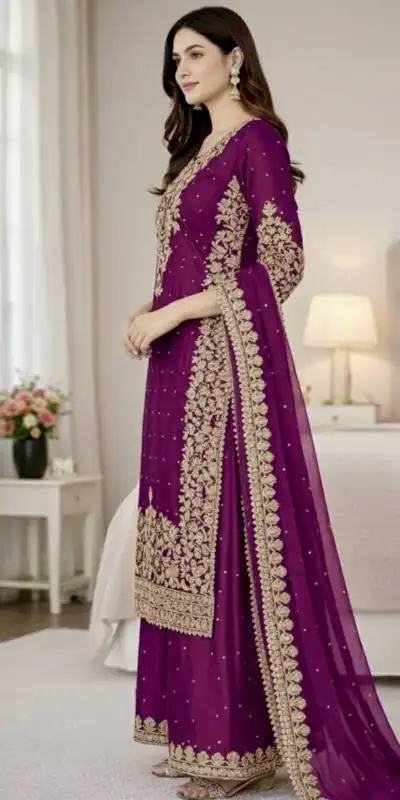 SSR 535 Wine Color in Organza Silk Embroidery Work Salwar Suit . Available at ₹2399 only. Delivery 4-6 Working Days. Shop now. | Jump Suits, Tops & Bottoms, Track Suits, Trendy Wear, Salwar suit, Designer Suits, Casual Suits, Creative suits, Palazzo Suits, Party Wear Suits, Patiala Suits, Straight Suits