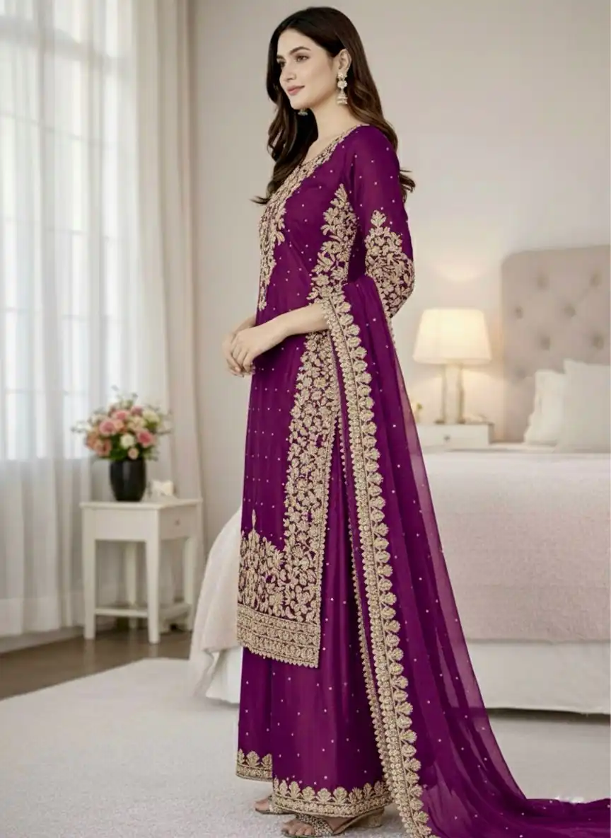 SSR 535 Wine Color in Organza Silk Embroidery Work Salwar Suit . Available at ₹2399 only. Delivery 4-6 Working Days. Shop now. | Jump Suits, Tops & Bottoms, Track Suits, Trendy Wear, Salwar suit, Designer Suits, Casual Suits, Creative suits, Palazzo Suits, Party Wear Suits, Patiala Suits, Straight Suits