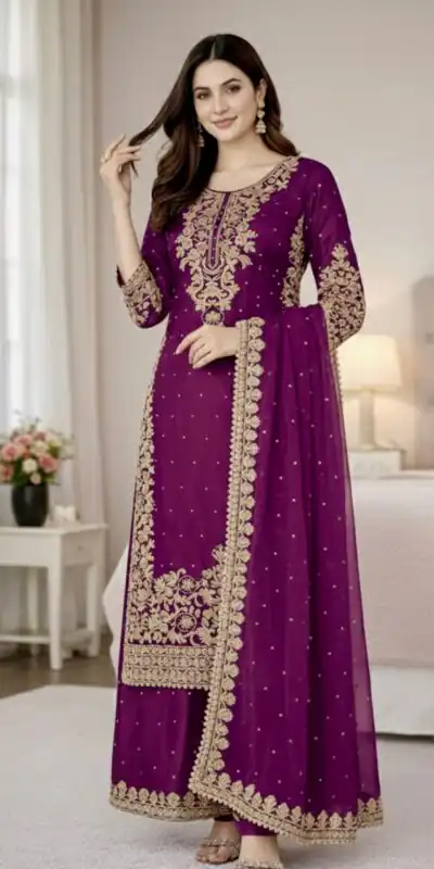 SSR 535 Wine Color in Organza Silk Embroidery Work Salwar Suit . Available at ₹2399 only. Delivery 4-6 Working Days. Shop now. | Jump Suits, Tops & Bottoms, Track Suits, Trendy Wear, Salwar suit, Designer Suits, Casual Suits, Creative suits, Palazzo Suits, Party Wear Suits, Patiala Suits, Straight Suits