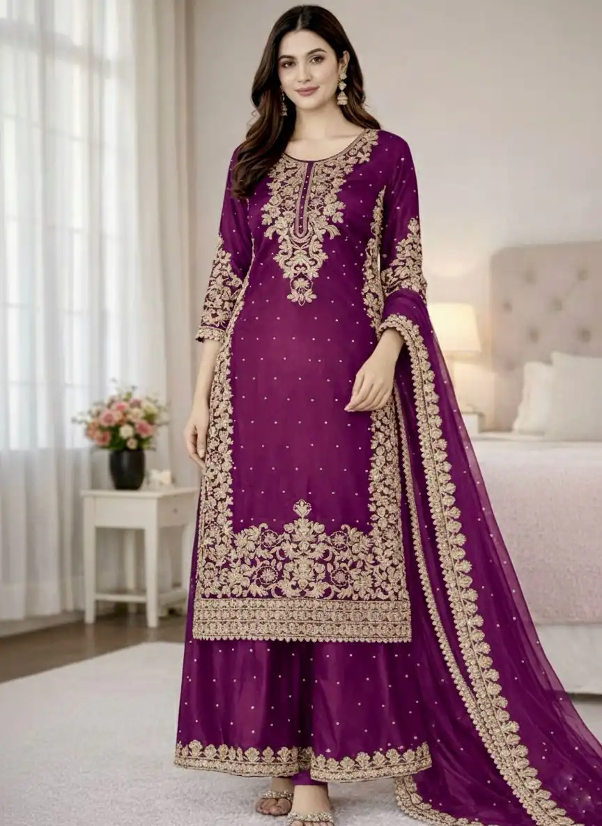 SSR 535 Wine Color in Organza Silk Embroidery Work Salwar Suit . Available at ₹2399 only. Delivery 4-6 Working Days. Shop now. | Jump Suits, Tops & Bottoms, Track Suits, Trendy Wear, Salwar suit, Designer Suits, Casual Suits, Creative suits, Palazzo Suits, Party Wear Suits, Patiala Suits, Straight Suits