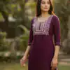 INLI Charmi vol 3 Wine Rayon Thread Work Kurti . Wedding, Party, Festive, Events Affordable Price ₹1349. Delivery 4-6 Working Days. Shop now. | Kurti, Bollywood Kurti, Creative Kurtis, Designer Kurti, Party Wear Kurti, Selfie Kurti