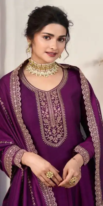 DS V 67741 Wine Silk Georgette Salwar Suit with Embroidery Work. Available at ₹2549 only. Delivery 4-6 Working Days. Shop now. | Jump Suits, Tops & Bottoms, Track Suits, Trendy Wear, Salwar suit, Designer Suits, Casual Suits, Creative suits, Palazzo Suits, Party Wear Suits, Patiala Suits, Straight Suits