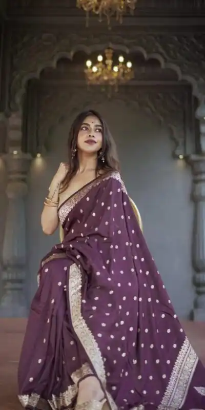 KP 6040 Wine Soft Lilan Slab Saree with Weaving Work Designer Work. Festive Deal ₹1399. Delivery 4-6 Working Days. Shop now. | Sarees, Bollywood Sarees, Creative Sarees, Designer Sarees, Embroidered Sarees, Ethnic Saree, Modern Digital sarees, Party Wear Sarees