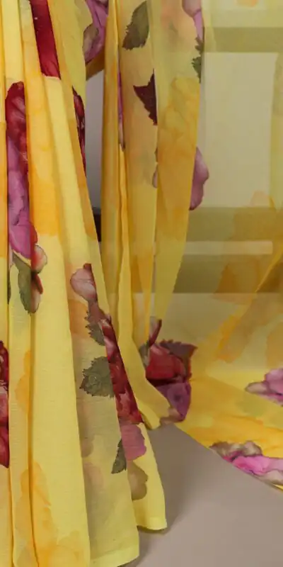 YNF 7009 Yellow Chiffon Saree with Lace Work. Wedding, Party, Festive, Events, Exclusive Offer ₹1749. Delivery 4-6 Working Days. Shop now. | Sarees, Bollywood Sarees, Creative Sarees, Designer Sarees, Embroidered Sarees, Ethnic Saree, Modern Digital sarees, Party Wear Sarees