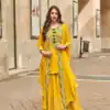 FC Sayuuri 5595 Yellow | Yellow Georgette Salwar Suit with Embroidery Work & Lace Work. Special Price ₹3149. Delivery 4-6 Working Days. Shop now. | Jump Suits, Tops & Bottoms, Track Suits, Trendy Wear, Salwar suit, Designer Suits, Casual Suits, Creative suits, Palazzo Suits, Party Wear Suits, Patiala Suits, Straight Suits