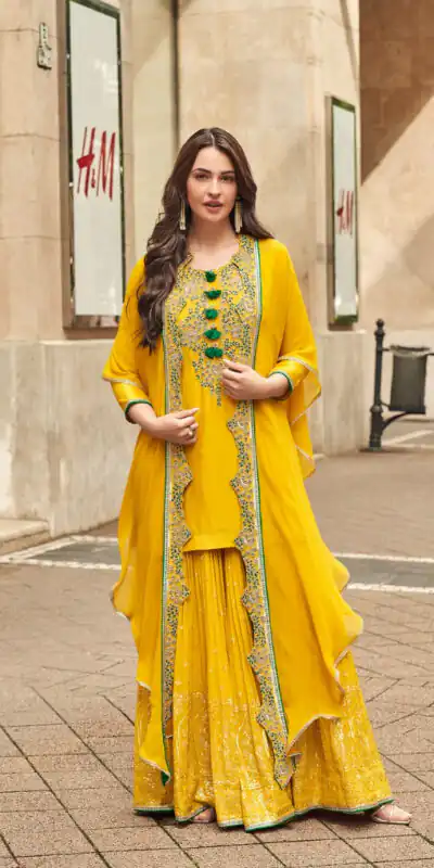 FC Sayuuri 5595 Yellow | Yellow Georgette Salwar Suit with Embroidery Work & Lace Work. Special Price ₹3149. Delivery 4-6 Working Days. Shop now. | Jump Suits, Tops & Bottoms, Track Suits, Trendy Wear, Salwar suit, Designer Suits, Casual Suits, Creative suits, Palazzo Suits, Party Wear Suits, Patiala Suits, Straight Suits