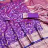Purple Banarasi Silk With Zari Lace Work Saree