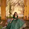 Green Tasar Silk Gotta Patti Lace Work Lehenga Choli