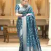Blue Soft Lichi Silk With Jacquard Work Saree