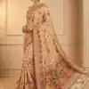 Light Pink Soft Pashmina Lace Zari Work Saree