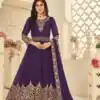 Purple Georgette Stone Work Salwar Suit